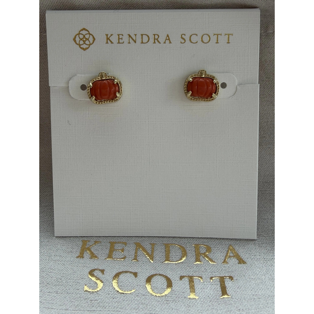 Kendra Scott's red pumpkin earrings